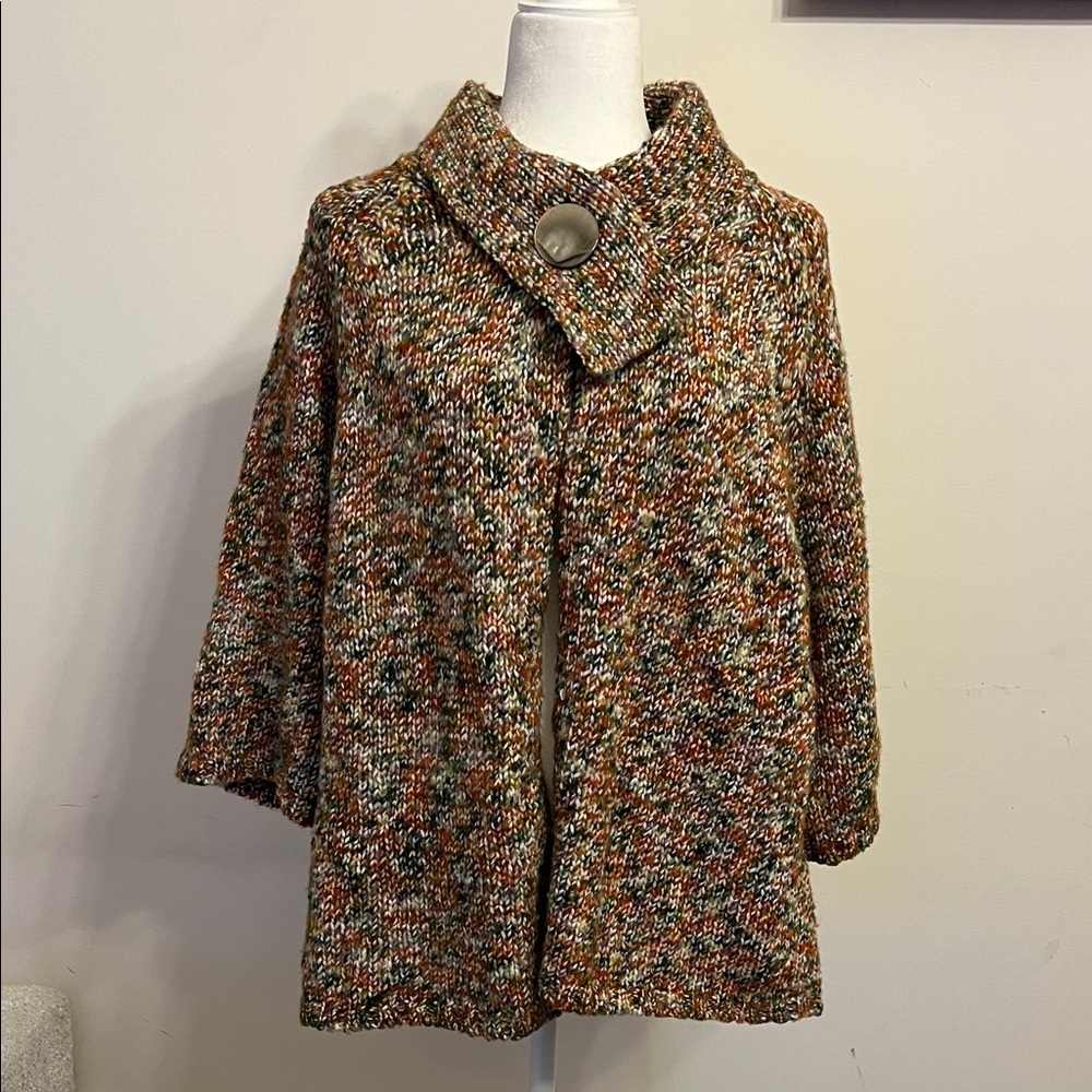 Dress Barn Multicolor Knit Button-Up Sweater, size 14-16.